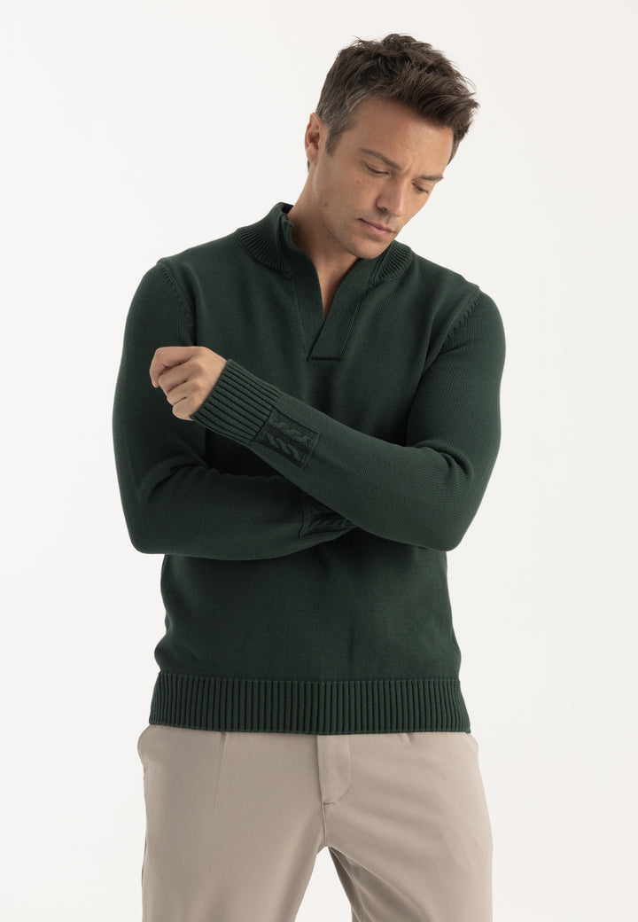 Men’s High Neck Cotton Pullover