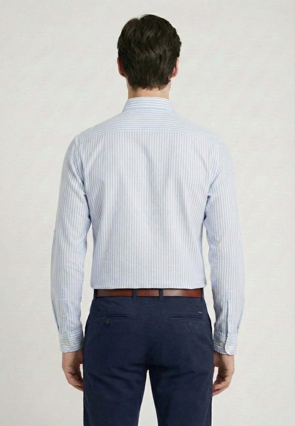 Striped Long Sleeve Regular Fit Shirt with embroidery