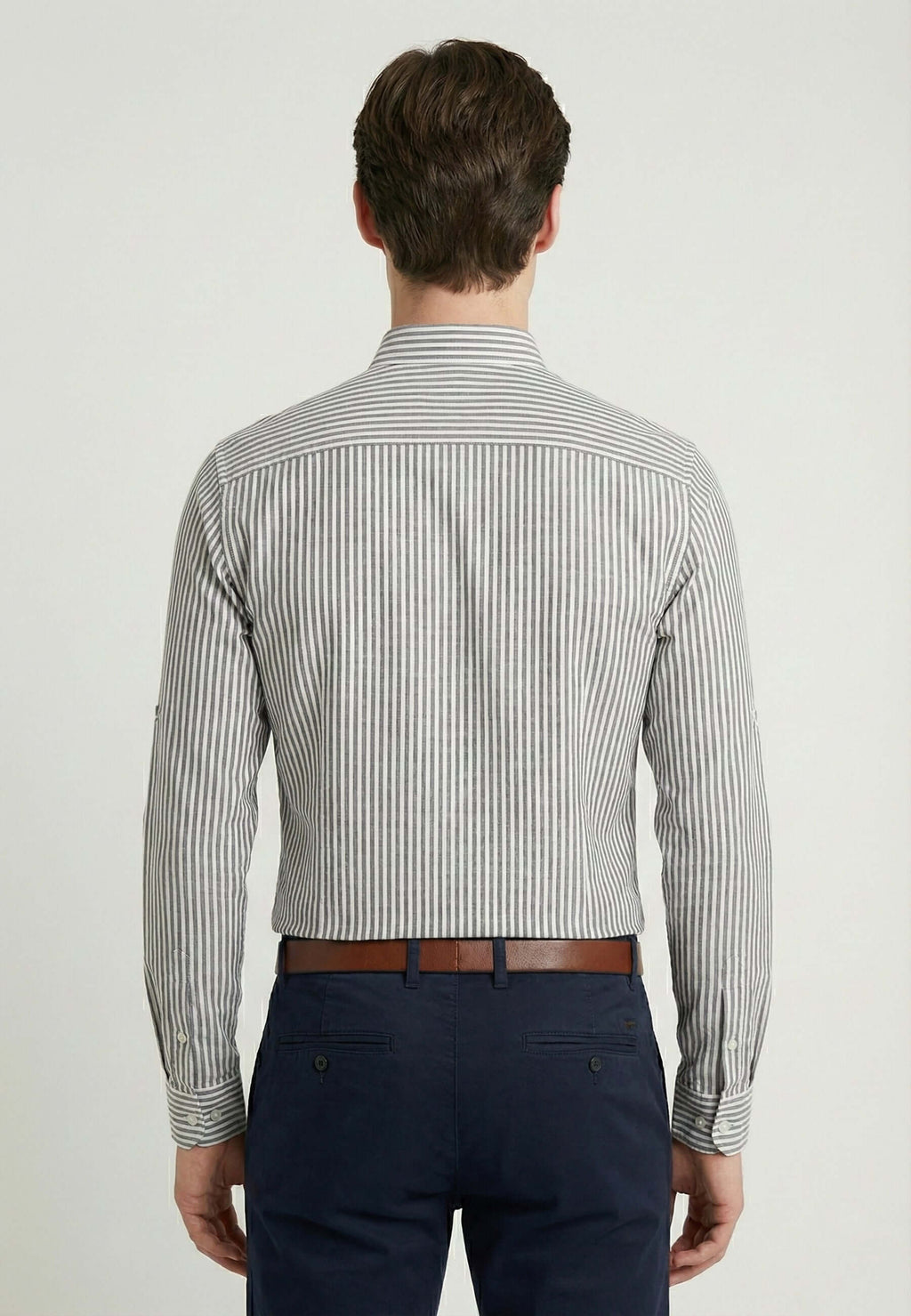 Striped Long Sleeve Regular Fit Shirt with embroidery