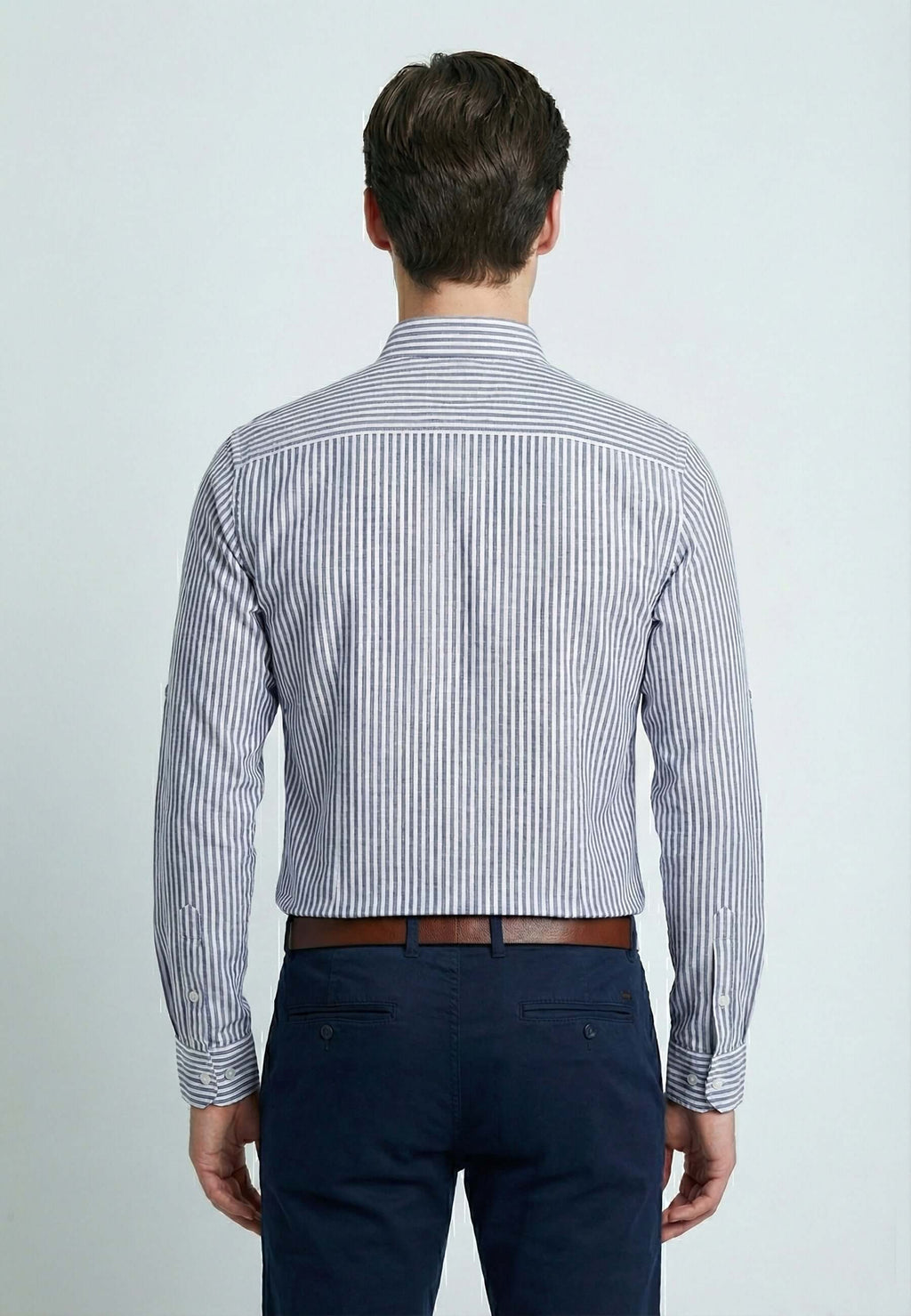 Striped Long Sleeve Regular Fit Shirt with embroidery