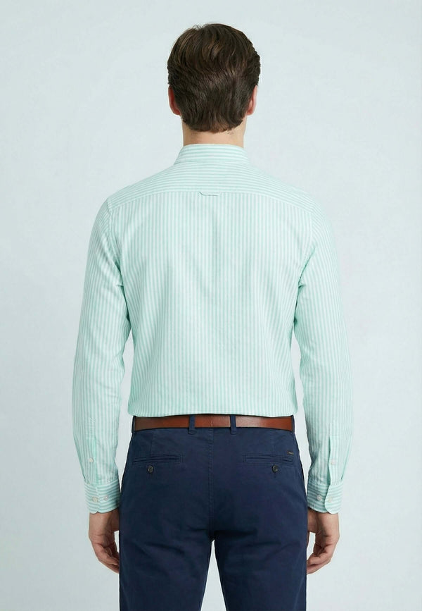 Striped Long Sleeve Regular Fit Shirt with embroidery