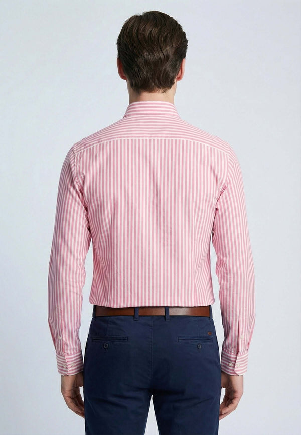 Striped Long Sleeve Regular Fit Shirt with embroidery