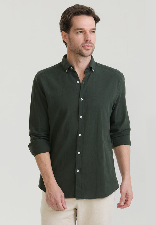 Basic Long Sleeve Linen Shirt