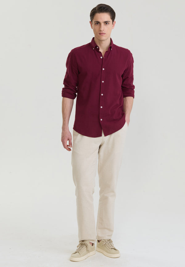 Basic Long Sleeve Linen Shirt