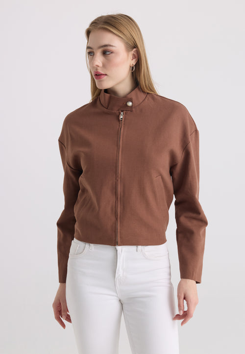 Women’s Cotton-Linen Zip Jacket