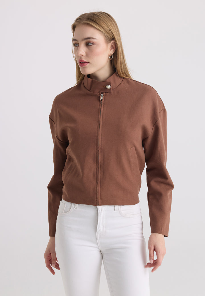 Women’s Cotton-Linen Zip Jacket