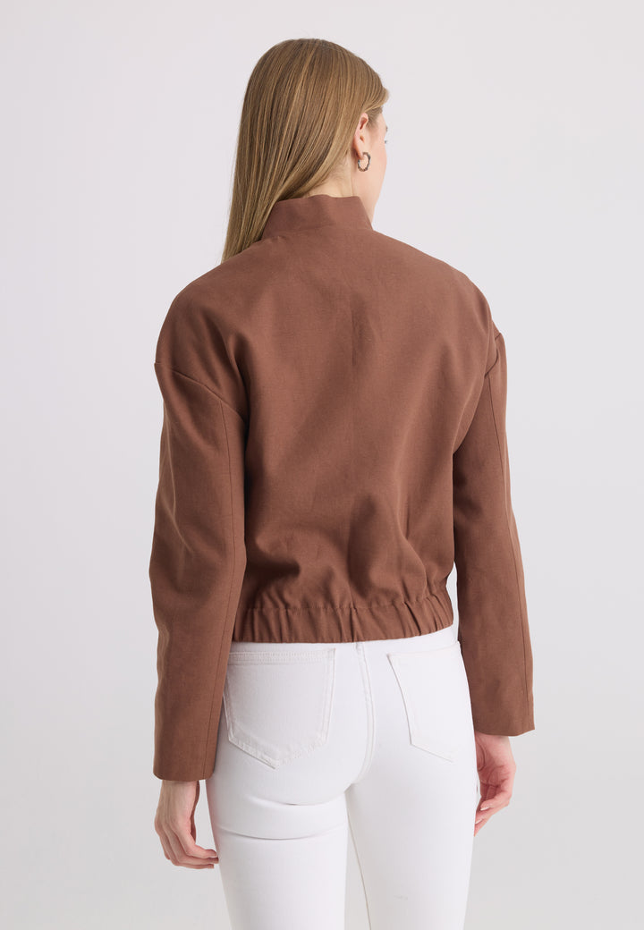 Women’s Cotton-Linen Zip Jacket