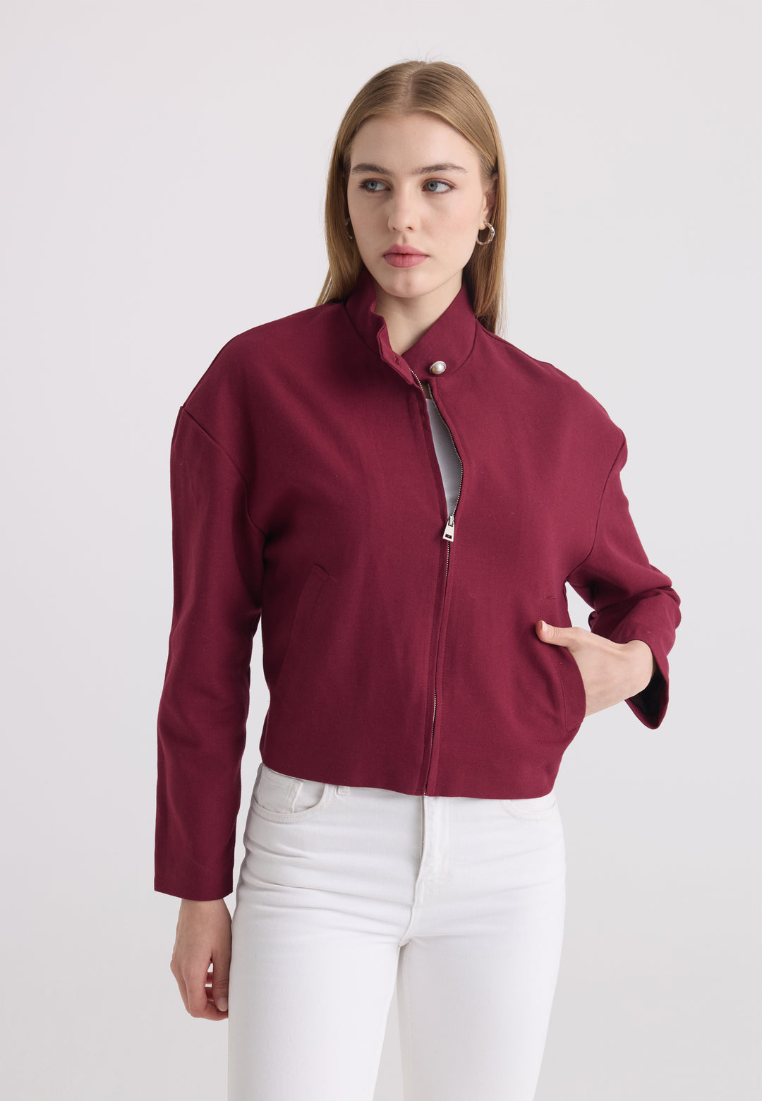 Women’s Cotton-Linen Zip Jacket