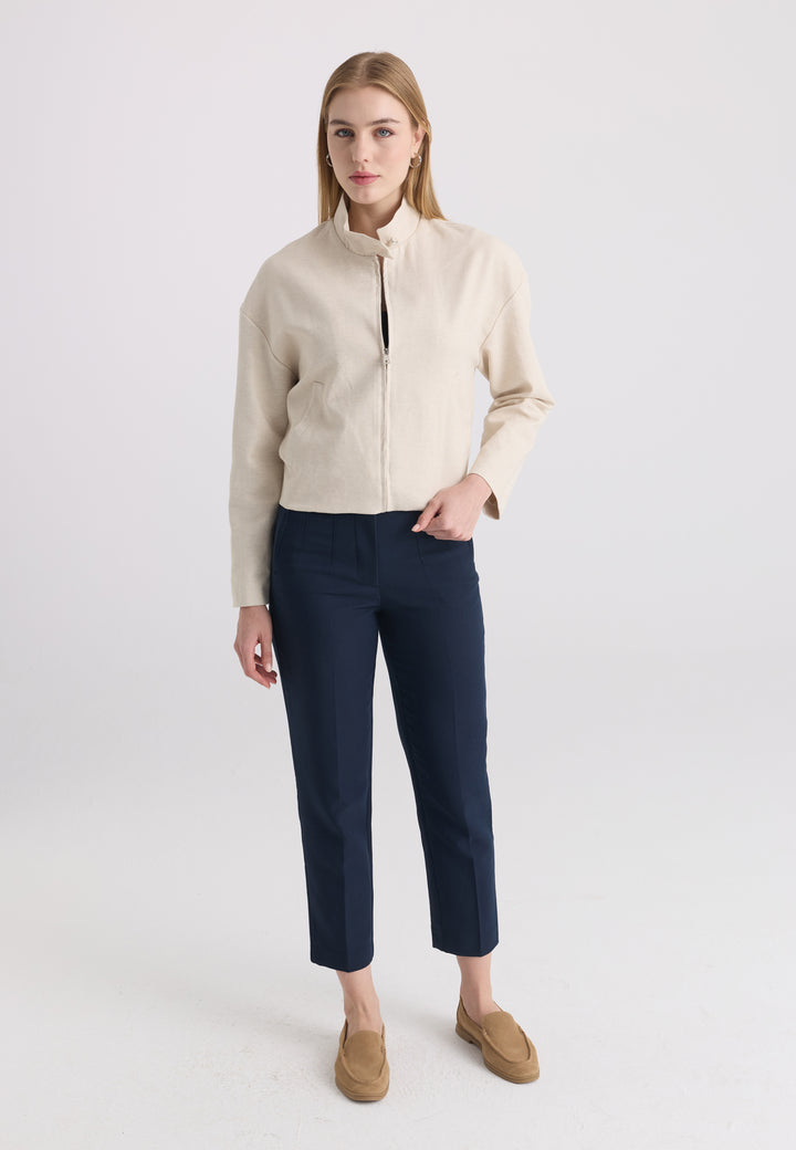 Women’s Cotton-Linen Zip Jacket