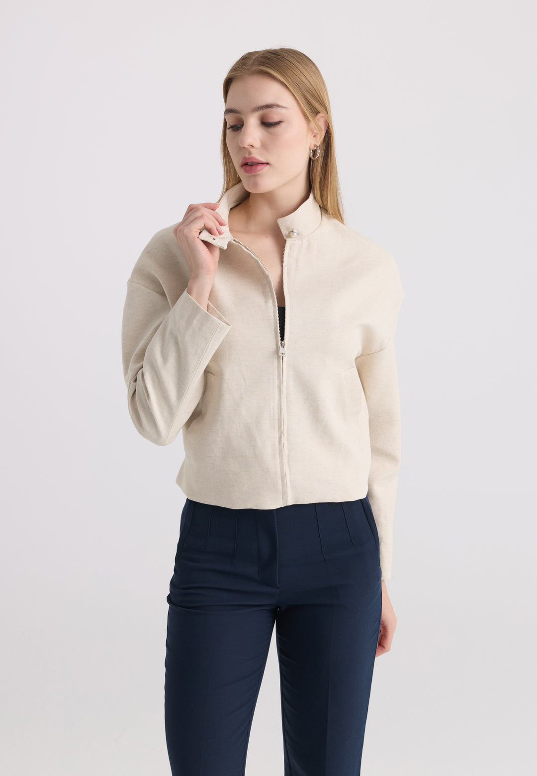 Women’s Cotton-Linen Zip Jacket