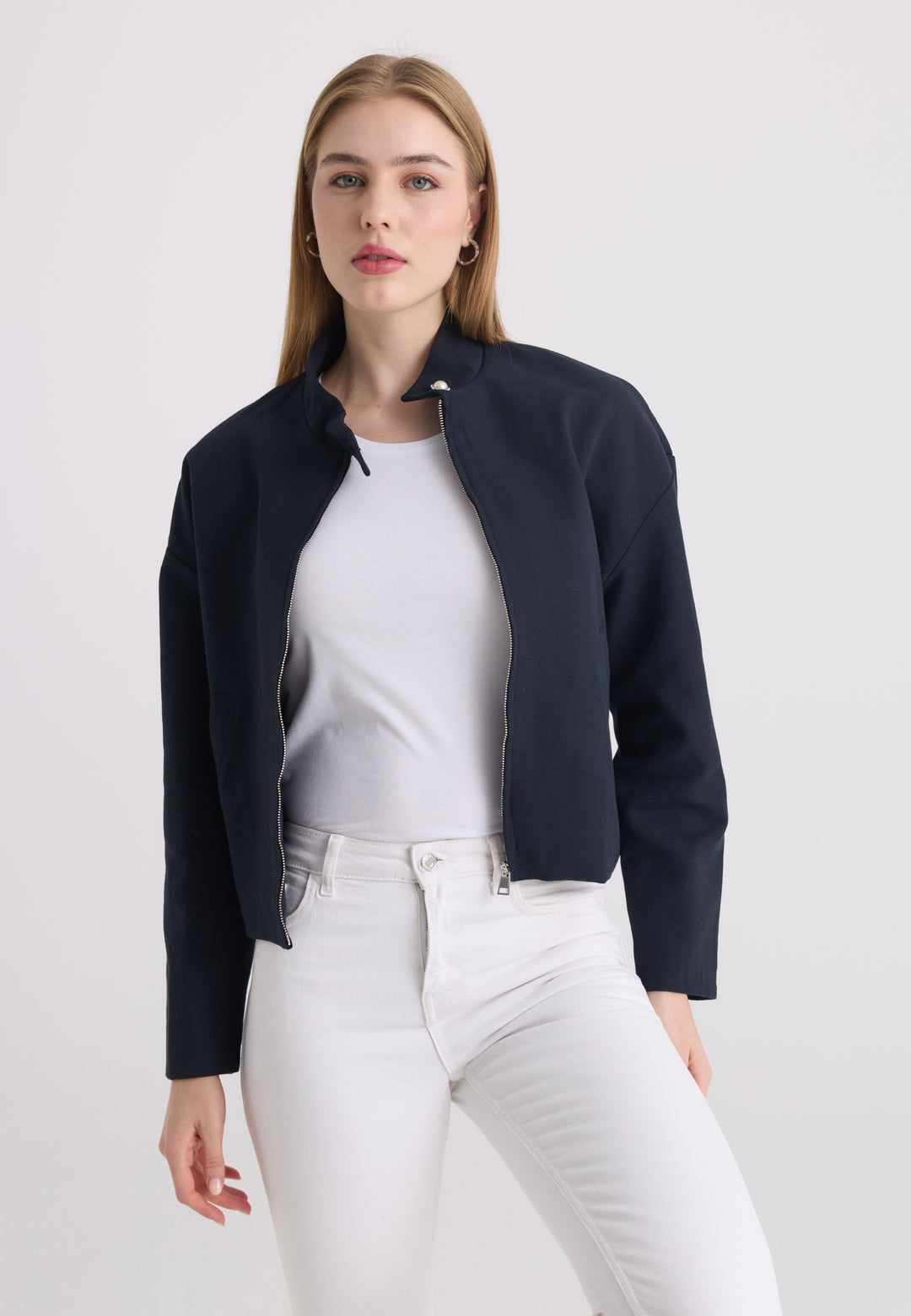Women’s Cotton-Linen Zip Jacket
