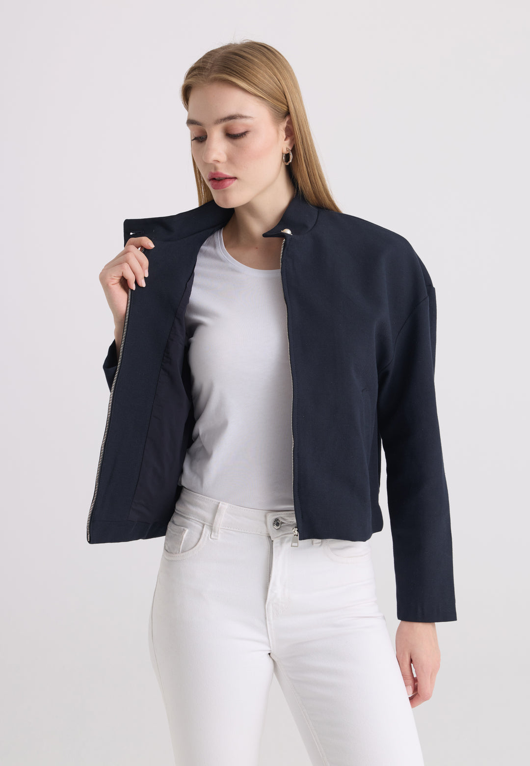 Women’s Cotton-Linen Zip Jacket