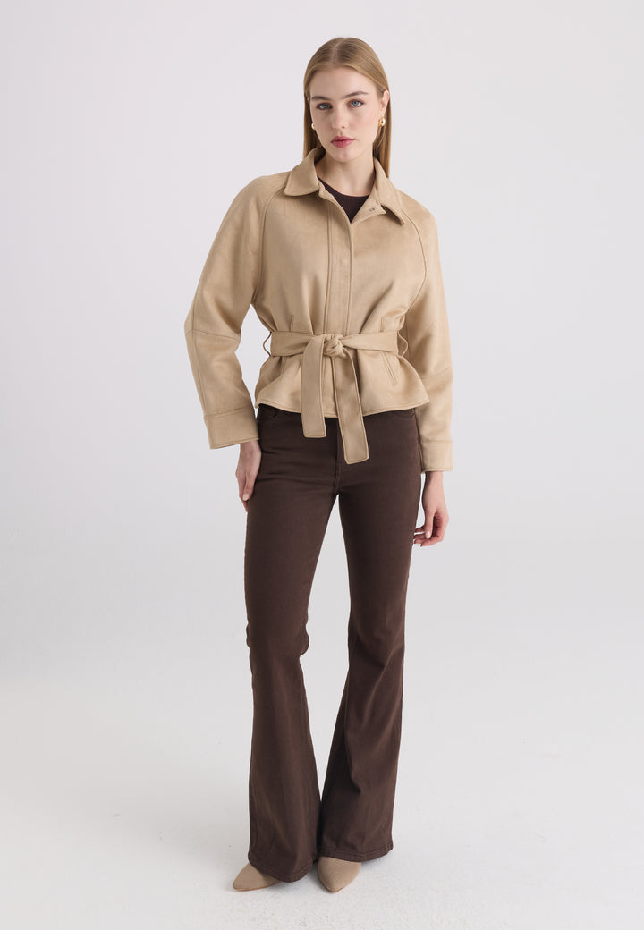 Women’s Belted Faux Suede Jacket