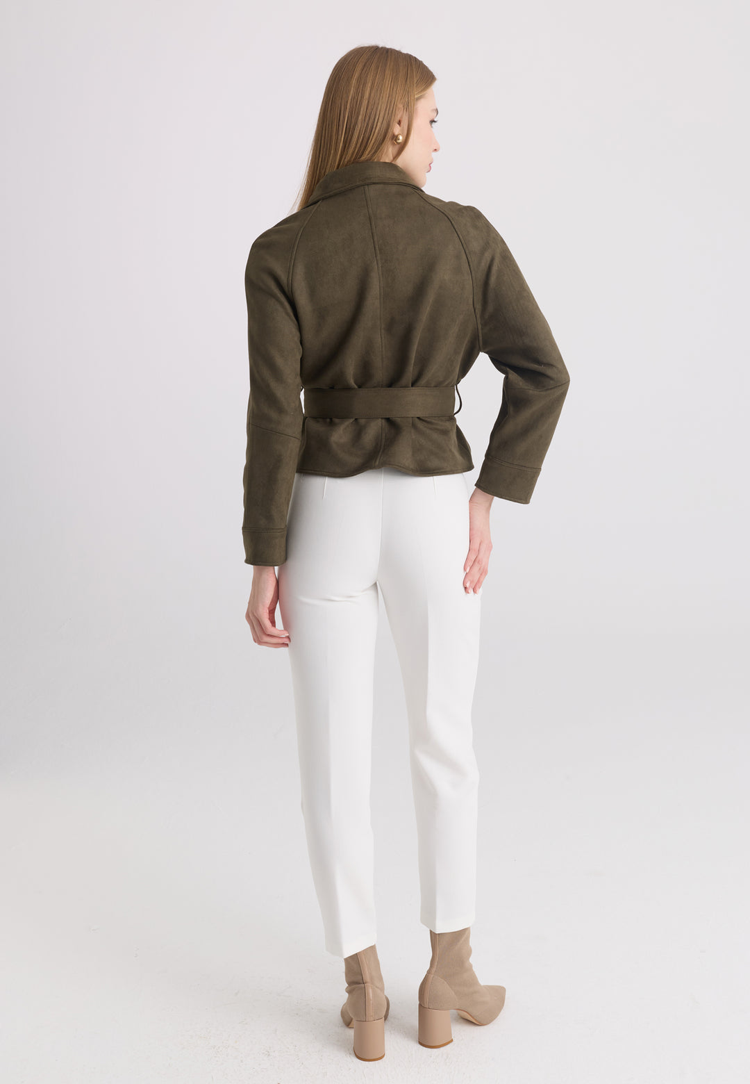 Women’s Belted Faux Suede Jacket