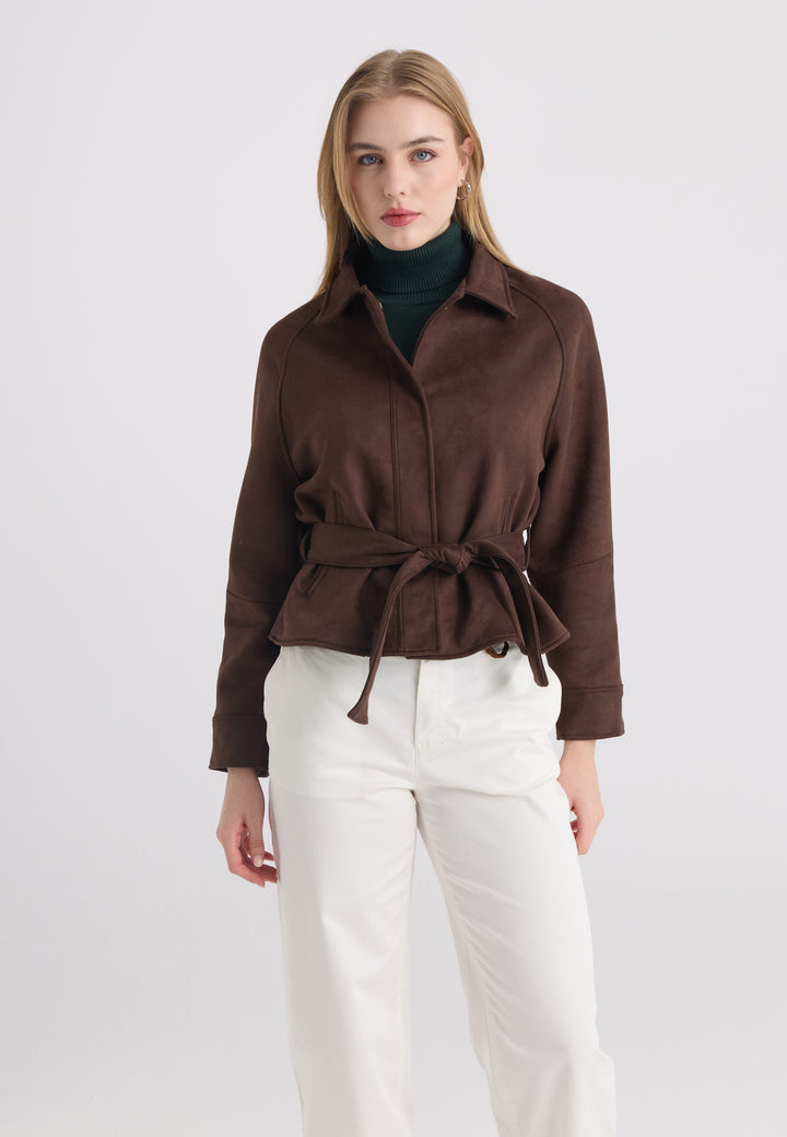 Women’s Belted Faux Suede Jacket