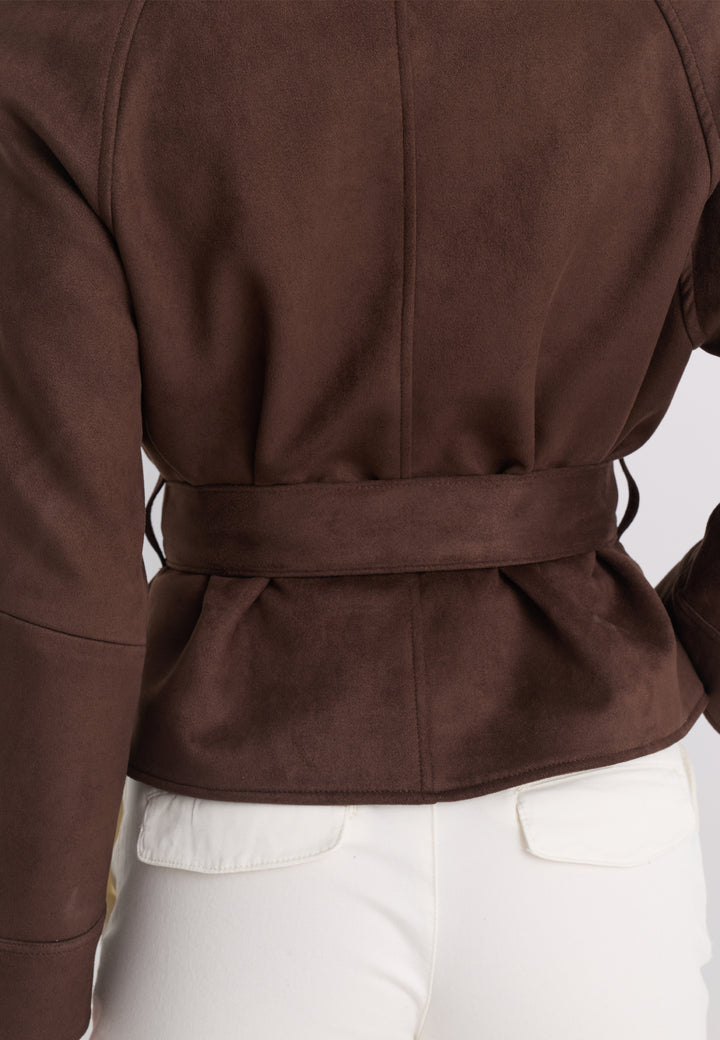 Women’s Belted Faux Suede Jacket