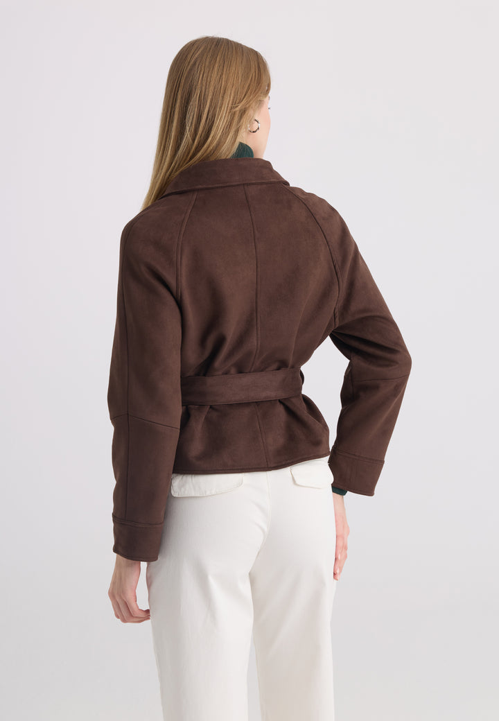 Women’s Belted Faux Suede Jacket