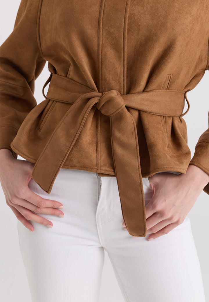 Women’s Belted Faux Suede Jacket