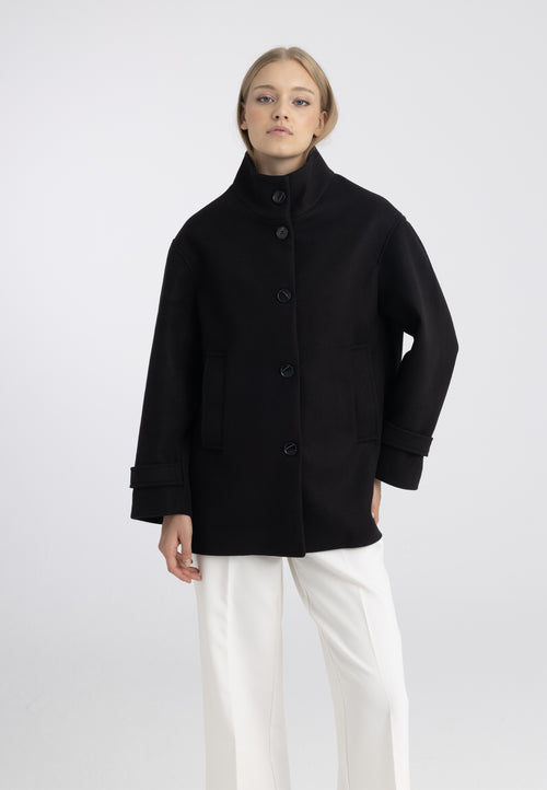 Women’s Wool-Look High Neck Short Coat