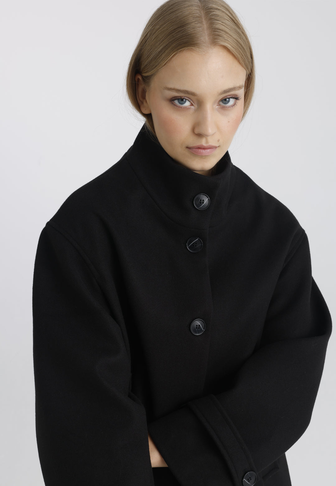 Women’s Wool-Look High Neck Short Coat