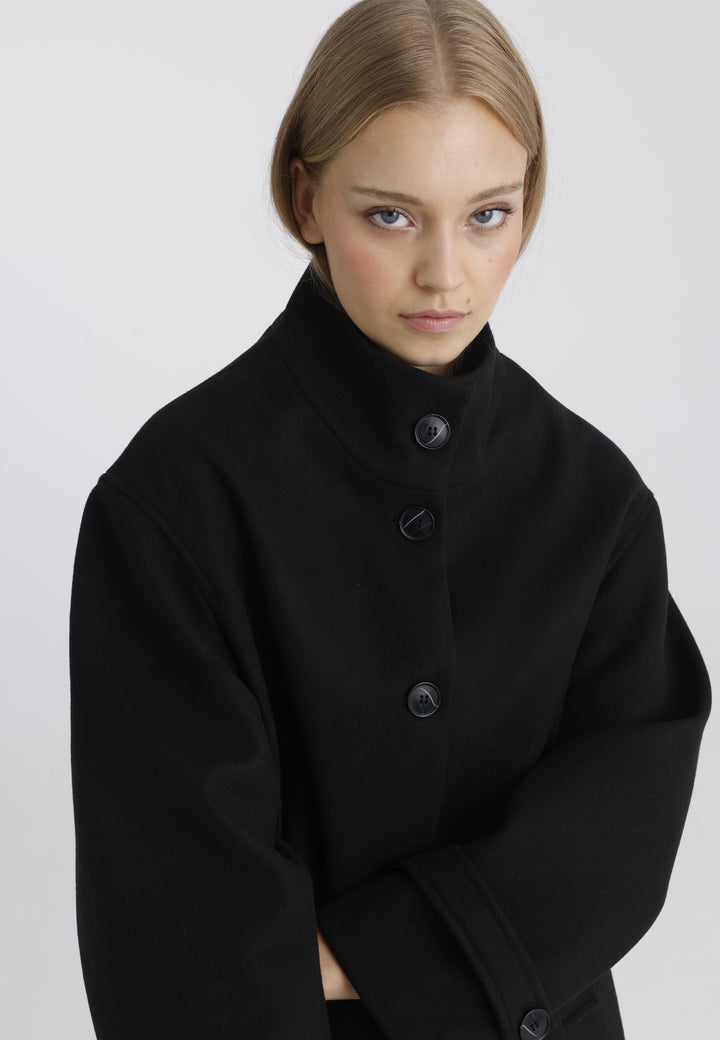 Women’s Wool-Look High Neck Short Coat