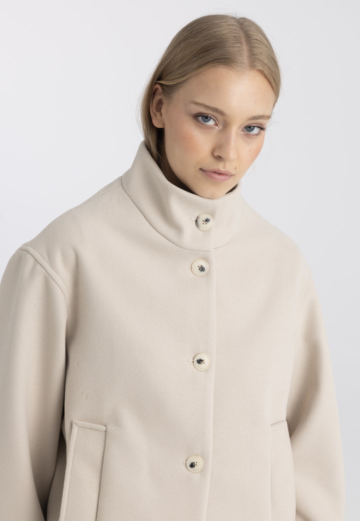 Women’s Wool-Look High Neck Short Coat