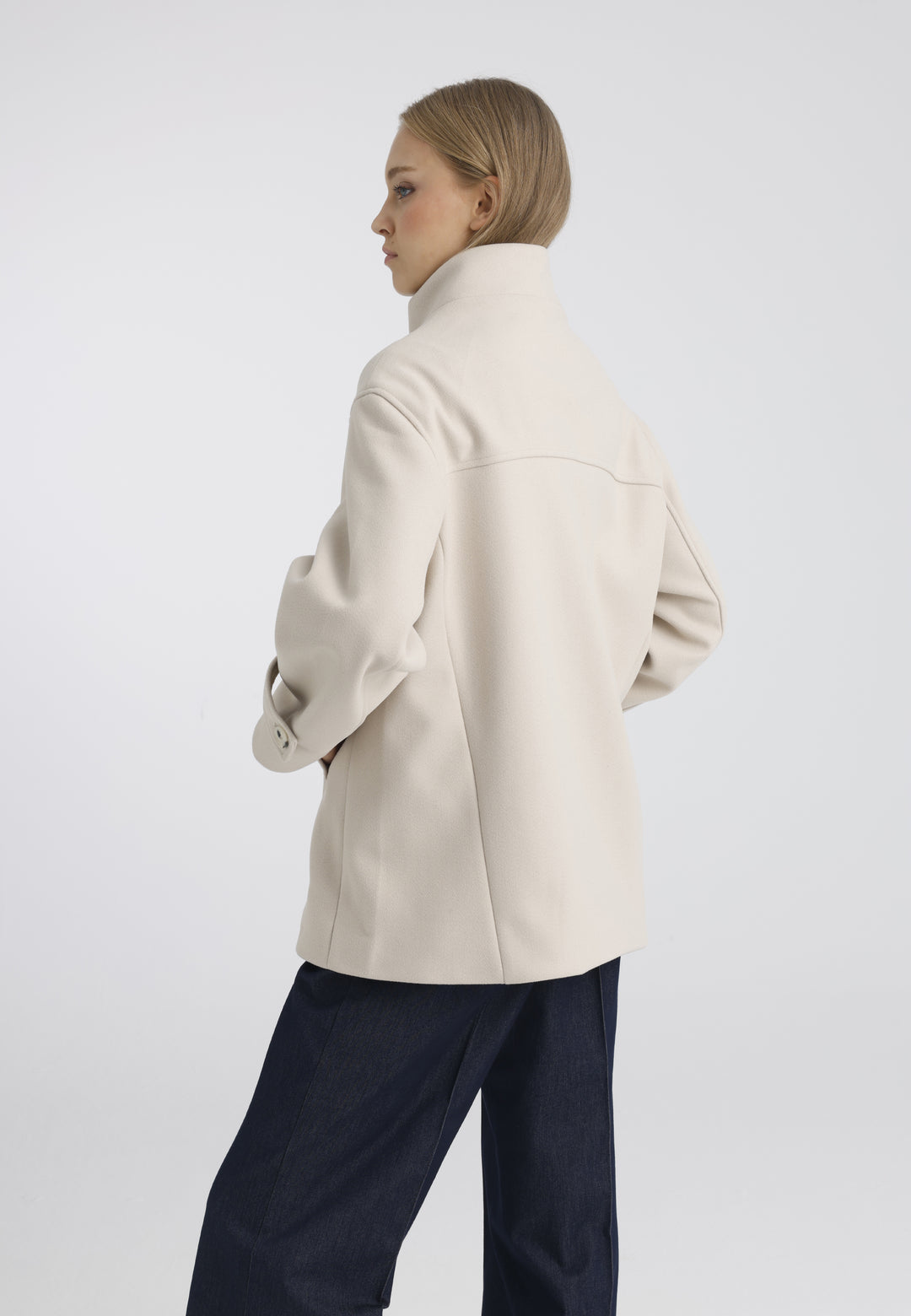 Women’s Wool-Look High Neck Short Coat