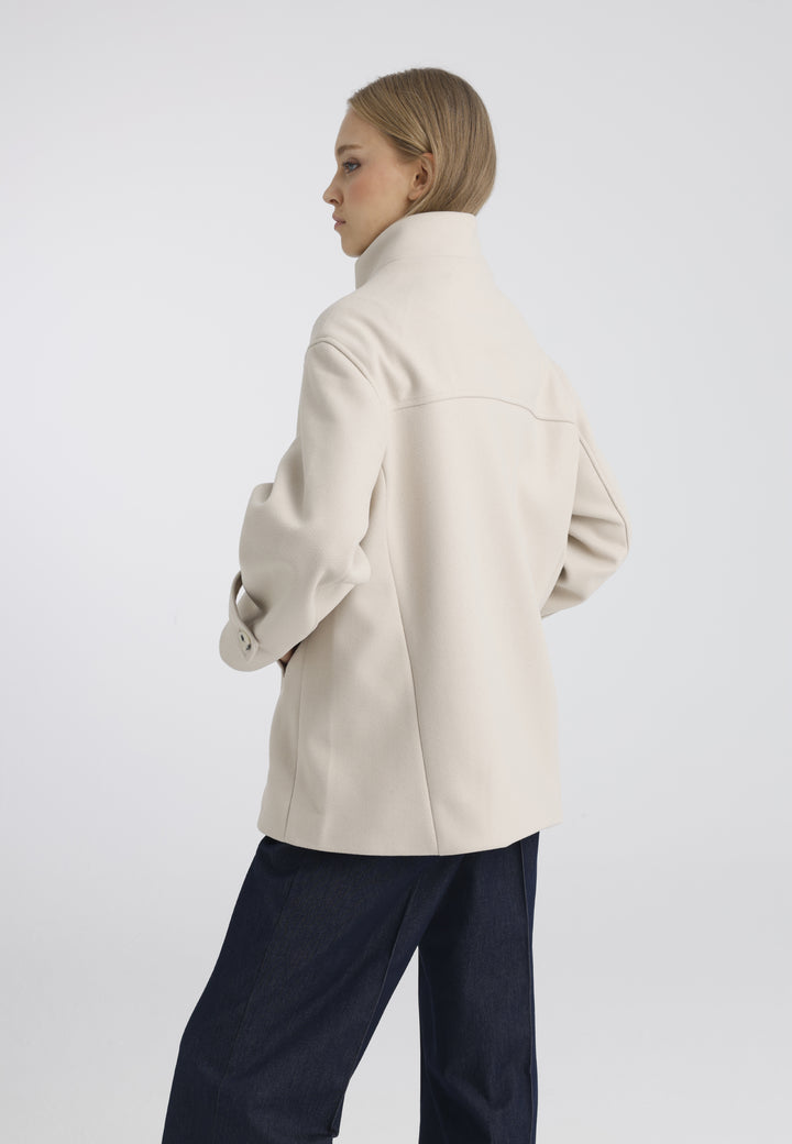 Women’s Wool-Look High Neck Short Coat