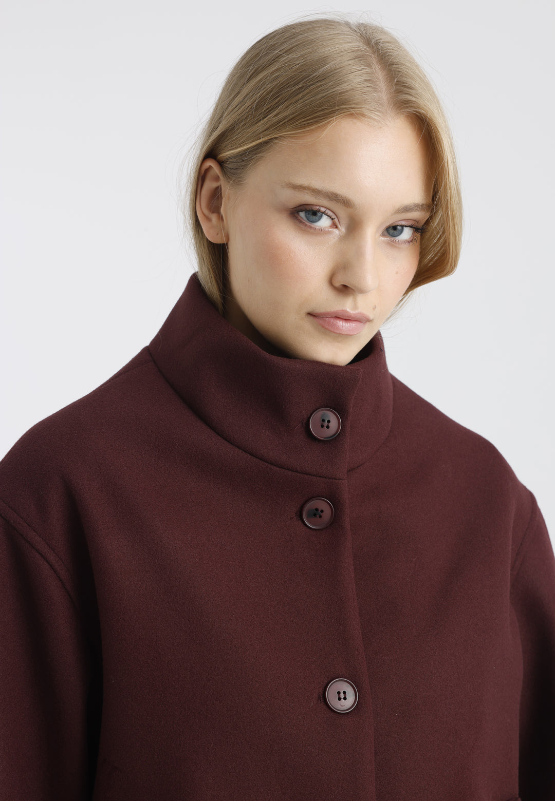 Women’s Wool-Look High Neck Short Coat