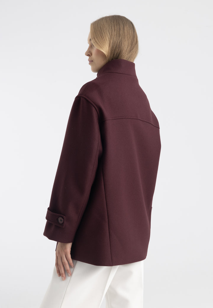Women’s Wool-Look High Neck Short Coat