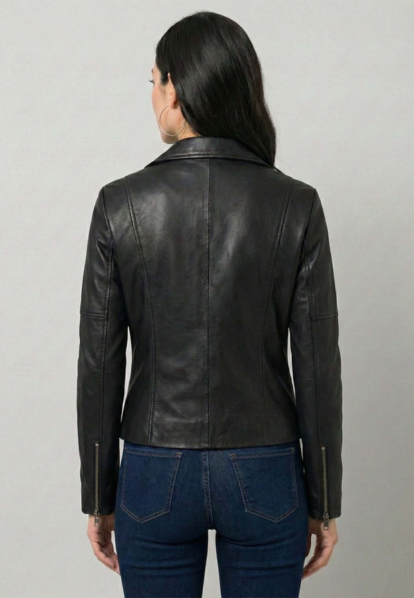 Zip Up Biker Leather Jacket