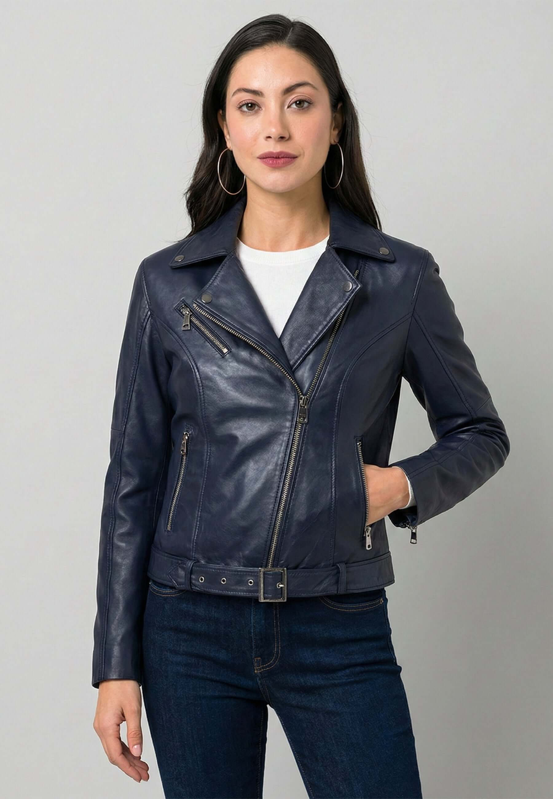 Zip Up Biker Leather Jacket