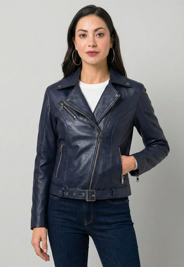 Zip Up Biker Leather Jacket