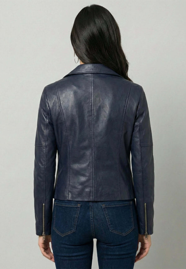 Zip Up Biker Leather Jacket