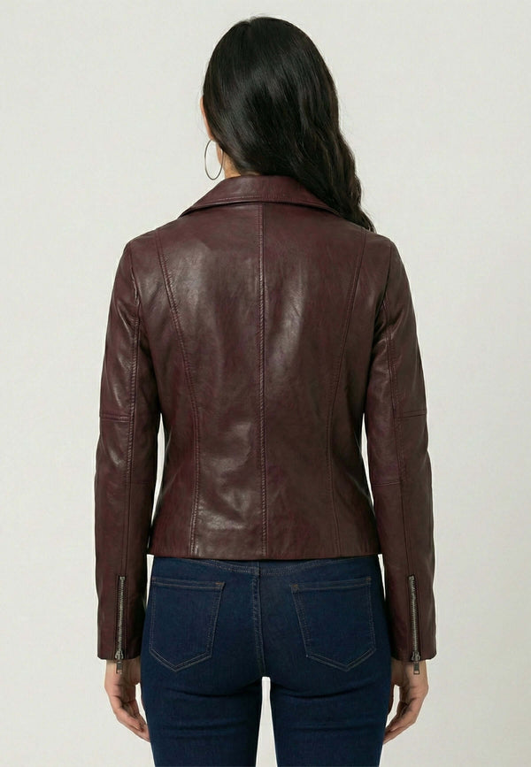 Zip Up Biker Leather Jacket