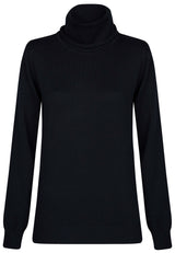 Pull à col roulé et manches longues - Bleu foncé