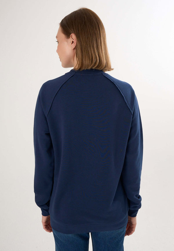 Oversized Crew Neck Sweatshirt with Love embroidery