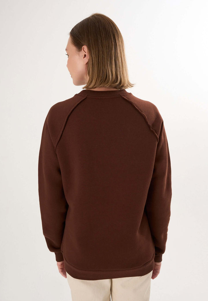 Oversized Crew Neck Sweatshirt with Love embroidery