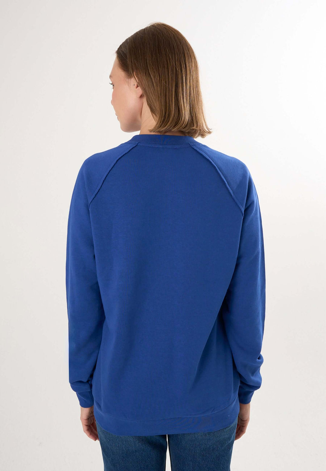 Oversized Crew Neck Sweatshirt with Love embroidery - Brown