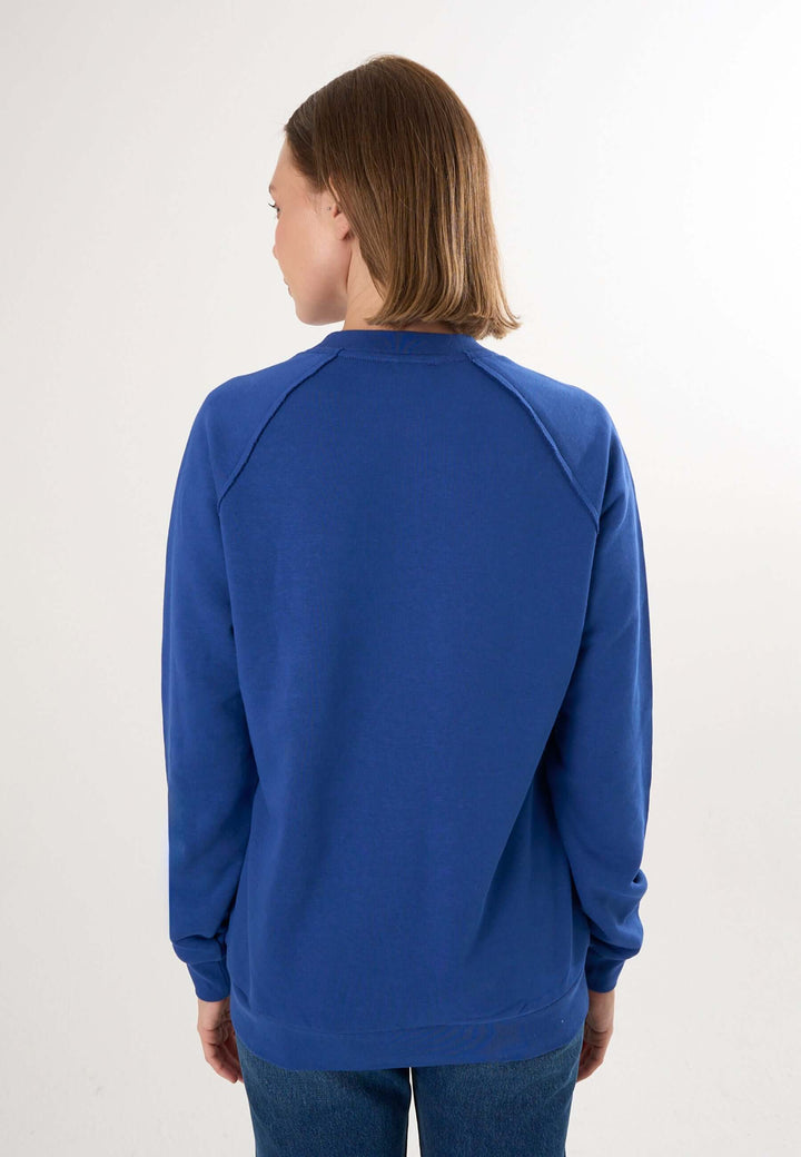 Oversized Crew Neck Sweatshirt with Love embroidery - Brown