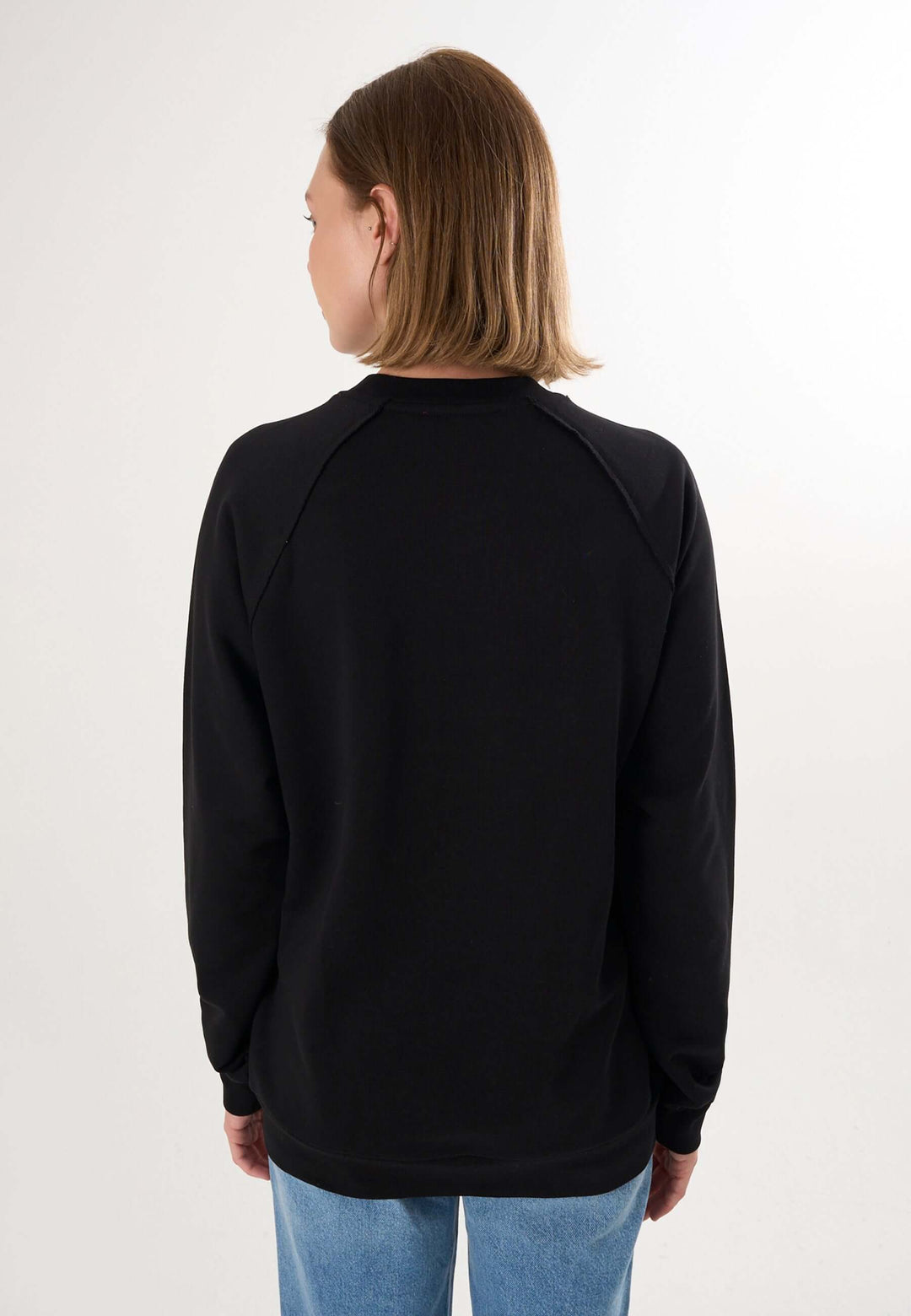 Oversized Crew Neck Sweatshirt with Love embroidery