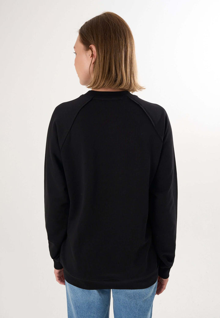 Oversized Crew Neck Sweatshirt with Love embroidery