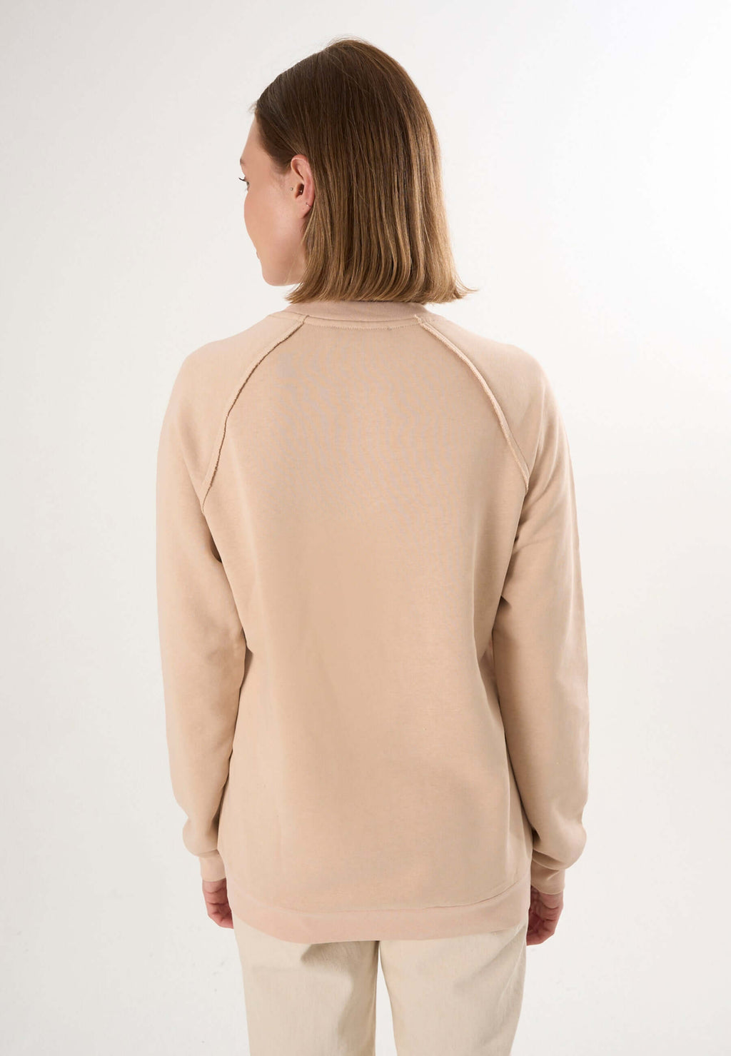 Oversized Crew Neck Sweatshirt with Love embroidery