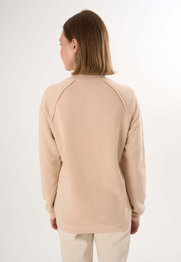 Oversized Crew Neck Sweatshirt with Love embroidery