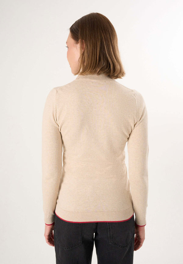 Turtleneck Long Sleeve Pullover with Love embroidery