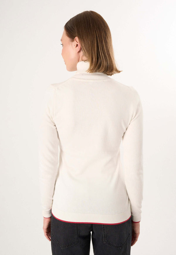 Turtleneck Long Sleeve Pullover with Love embroidery