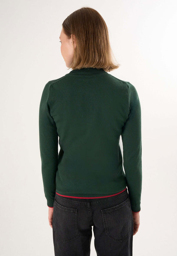 Turtleneck Long Sleeve Pullover with Love embroidery