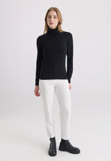 Women’s Cotton Turtleneck Pullover - Black