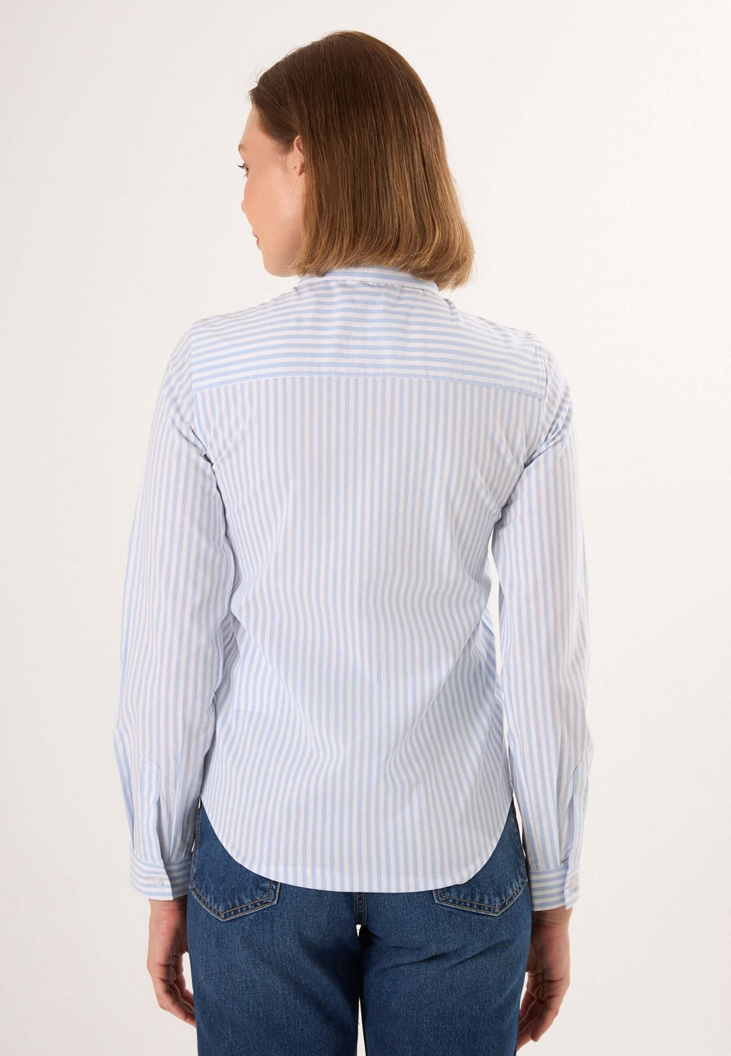 Striped Long Sleeve Shirt with Love embroidery