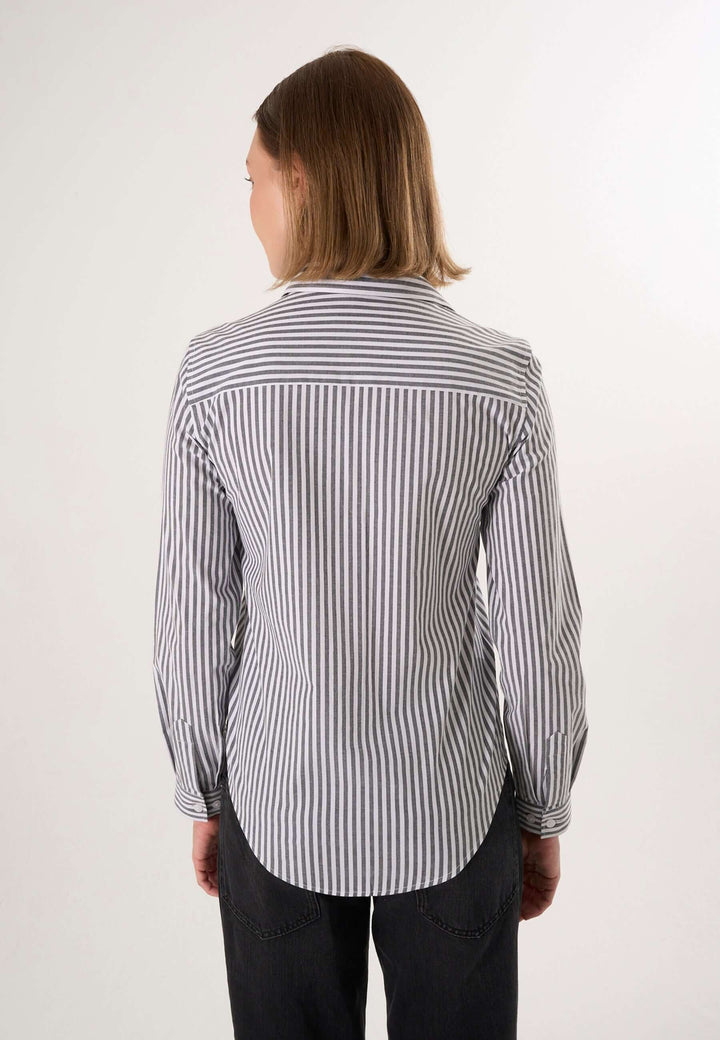 Striped Long Sleeve Shirt - Black
